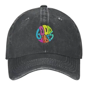 Colorful Embroidery 'Good Vibes' Retro Cap,Retro Washed 'Vibe' Rainbow,Chromatic Vibe Circle Dad Hat,Unisex,Vintage,Streetwear,FitCheck,EmbroideredCap,CapCollection,ChillVibes