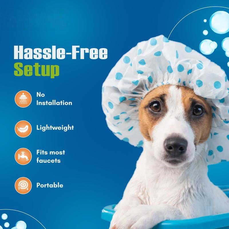 Slip On Bathtub Faucet Sprayer Attachment Ultra Flexible Dog Shower Hose Adapter Portable Pet Bathing Sprayer 5 Foot Hose Tub Spout Connect No Installation Needed For Quick Easy Pet Washing No-Install Set