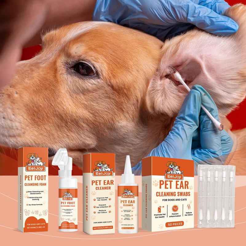 Foot foam cleaner - Gentle cleaning for cats and dogs' feet and ears, removing earwax, paw pads and odor.litter pellets, spray, litter tray, litter box, removal