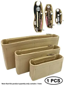 Multi-pocket Organizer Insert Bag, Minimalist Lightweight Portable Bag Insert for Travel Storage Bag, Felt Cloth Zipper Bag Accessories for Tote Bag, Side Organizer Bag