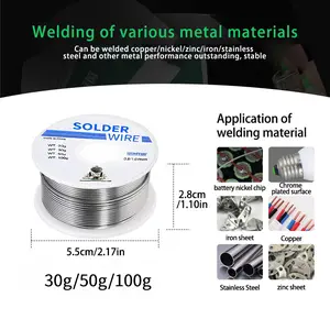 Multi-Spec Tin Wire 30g/50g/100g, Low Melting Point Easy Soldering, Suitable for Electronic Repair, Circuit Board Welding, Home Appliance DIY