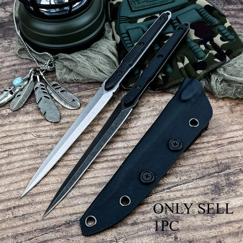 High-Hardness 440C Blade with Sheath, Aluminum Handle, Multi-Purpose Fixed-Blade Knife, EDC Pocket Knife, Outdoor Utility Knife, Jungle Survival Cutting Tool, Tactical Knives, Portable Multipurpose Knives, Multi Use Knives