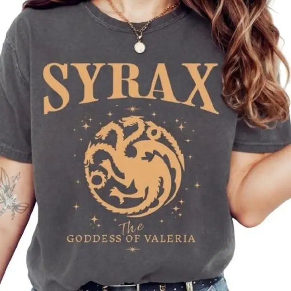 Syrax Dracarys Dragon T-shirt - Team Black Tee For Fire And Blood Fans Tshirt Cotton Top