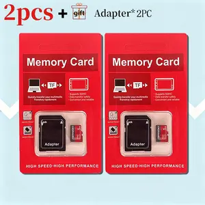 Micro SD card with adapter, micro tf memory card 2 sheets of 1TB is suitable for the Christmas season. It is compatible for storing Christmas party videos and decorative photos, and supports high-speed transmission monitoring system storage