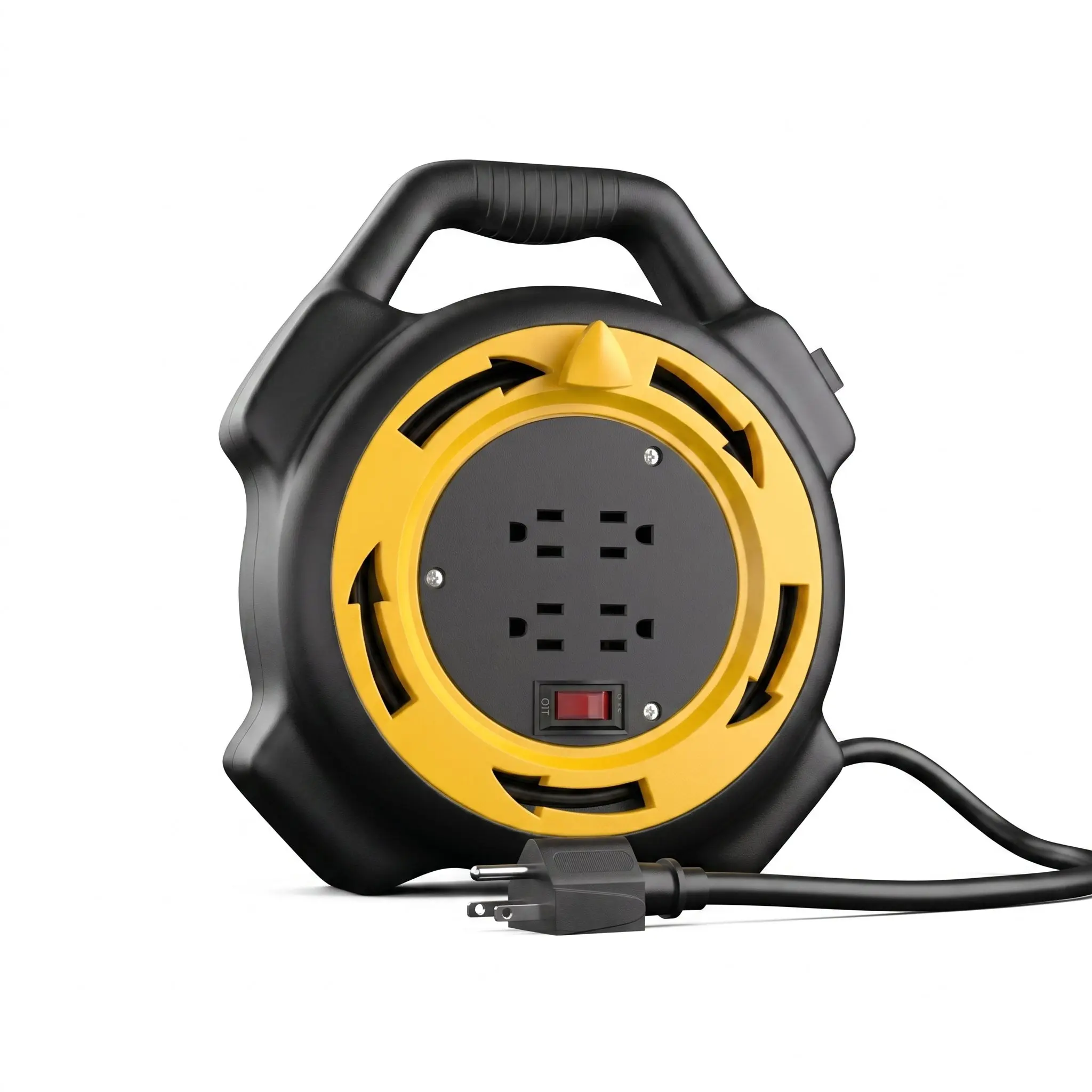 Erayak 25ft Retractable Extension Cord Reel, Hand Wind, 15 Amp 16/3 AWG SJTW