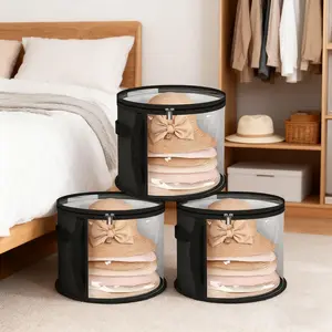 3Pack Oversized Clear Hat Storage Bag for Women, Holds up to 7 Caps Cowboy Hat Organizer for Closet, Wide Brims Hat Case with Carrying Handles
