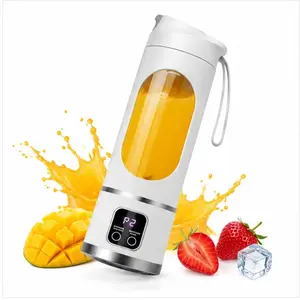 USB Rechargeable Portable Blender for Smoothies & Fresh Juice, Smart LED Mini Juicer Cup with Leak Proof Design, Personal Ice Crusher Mixer for Fruits Vegetables, Protein Shakes Baby Food, Perfect for Travel Office Gym Diet Lifestyle