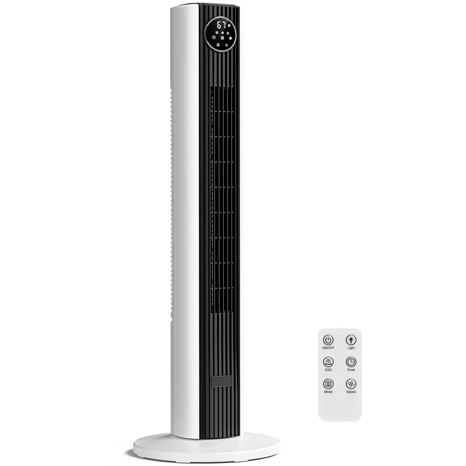 【NOT AC】Antarctic Star 36inch Tower Fan - Portable Electric 85° Oscillating Fan with Remote Control, Quiet Operation, 3 Speed Settings & 12H Timer, Bl