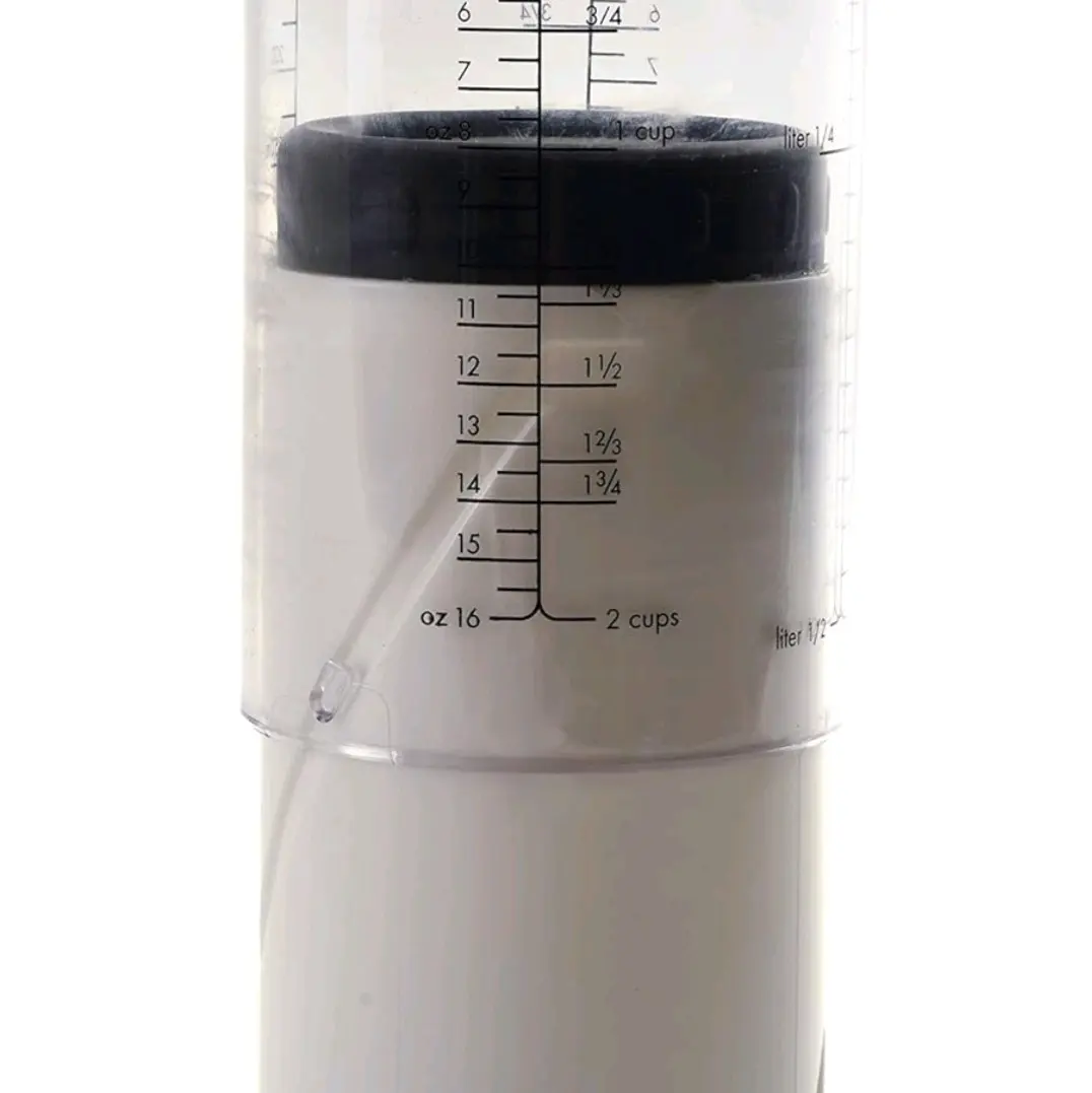 KitchenArt Professional Series 2 Cup Adjust-A-Cup, Champagne Satin, Adjustable, 1/8 to 2-Cup White Plastic