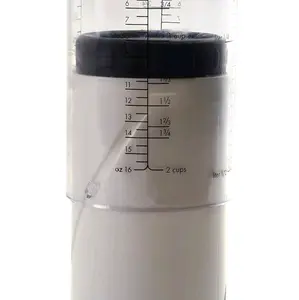 KitchenArt Professional Series 2 Cup Adjust-A-Cup, Champagne Satin, Adjustable, 1/8 to 2-Cup White Plastic