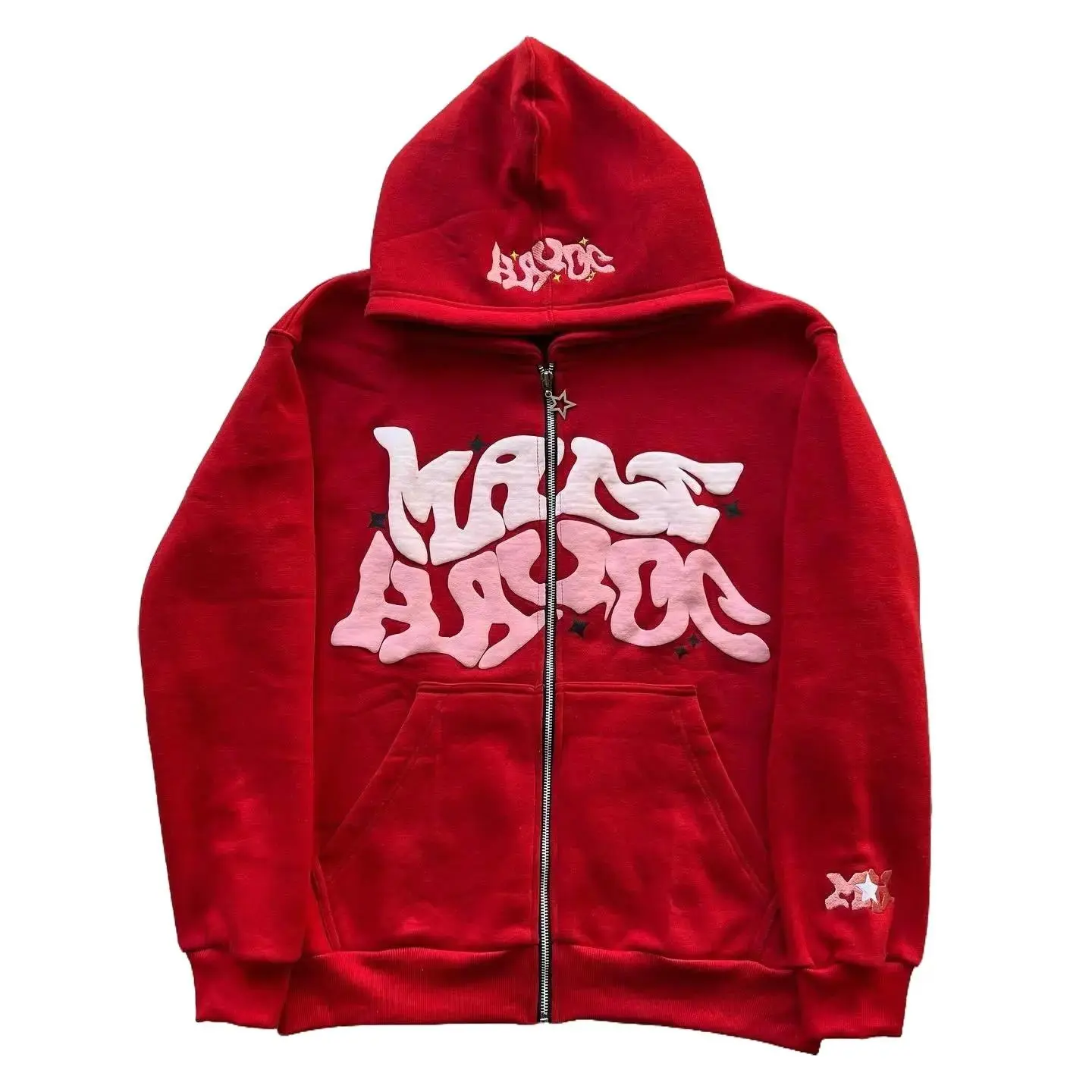 Hoodie Women Men Zip Up Grunge Aesthetic Hoodies Casual Vintage Pullover Sweatshirt Jacket Long Sleeve Tops Menswear Underwear christmas sweatshirt Longsleeves Pocket graphic  hoodies Red Blue