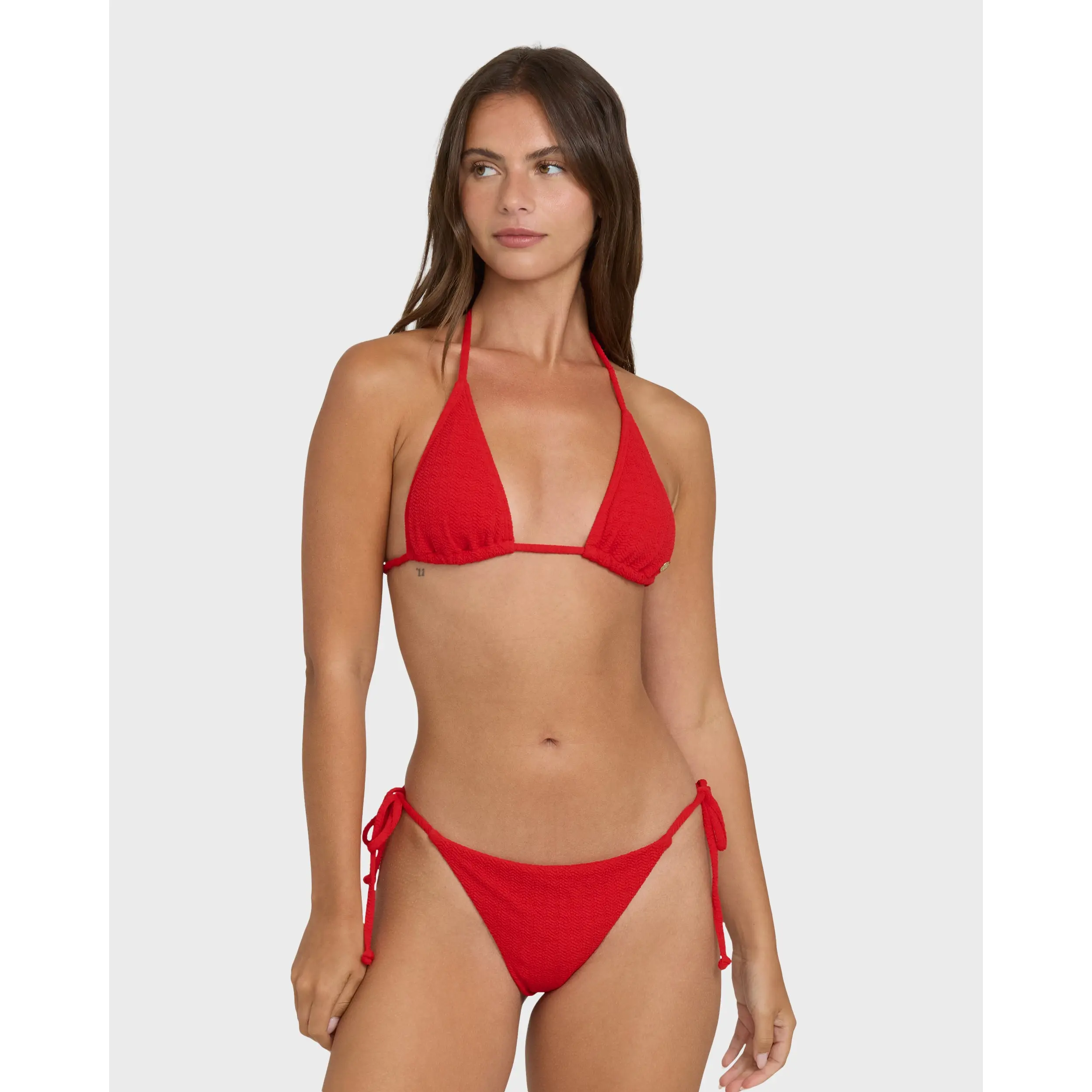 BILLABONG Women's Rising Tide Remi Triangle Bikini Top, Halter Neck & Back Tie Adjustable Slide Cups Removable Pads Medium Coverage Metal Logo Swimsuits