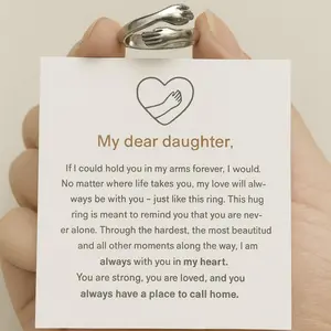 Hug Ring for My Daughter - A Symbol of Love and Protection Eternal Love Promise Ring, I Will Always Love You