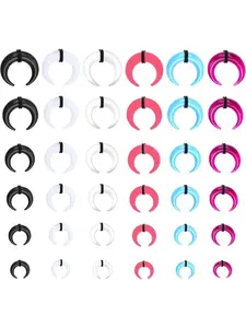 16G-6G Septum Pincher Tapers Rings Acrylic Stainless Steel Internally Threaded Spike Horseshoe Barbells Septum Pincher Nose Ear Cartilage Stretching Kit for Women Men Nose Hoop Nose Rings Set