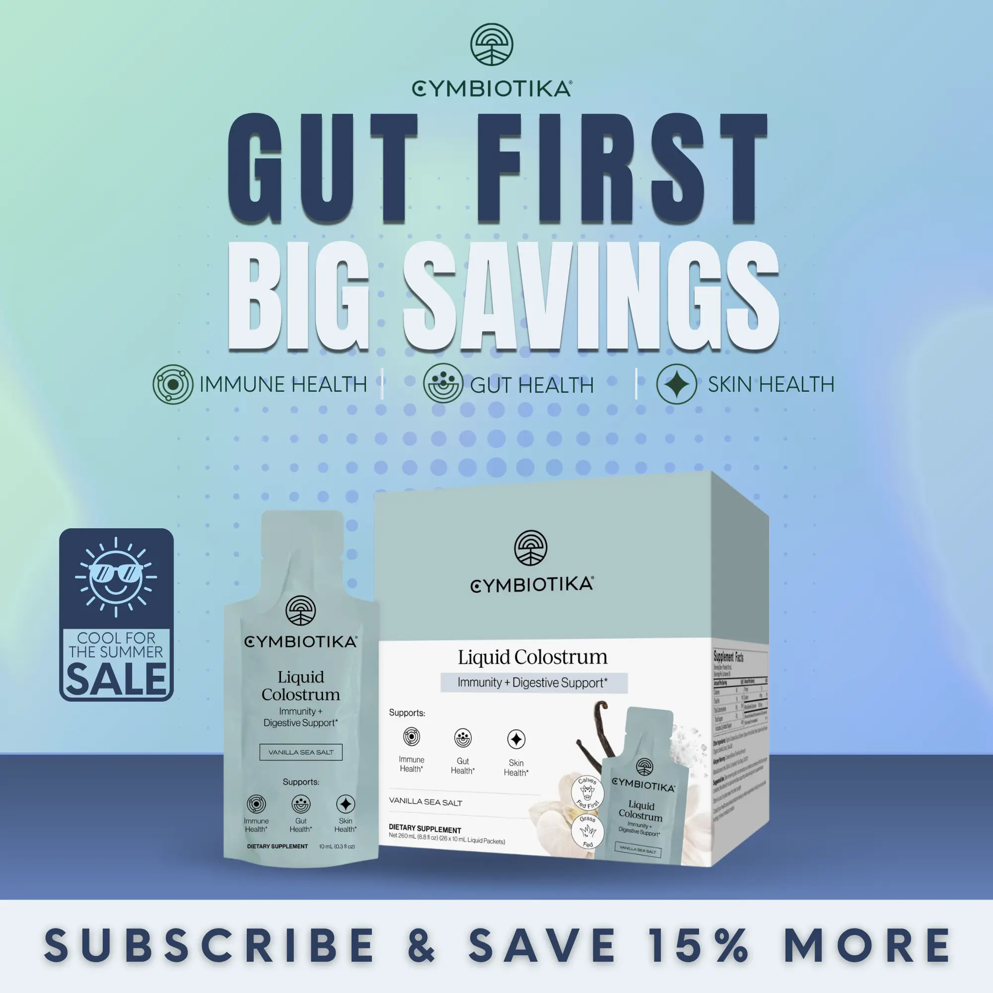 Liquid Colostrum | 26 Packets | Gut Health, Immune Support & Glowing Skin, Hair & Nails | Most Bioavailable Form vs Powder or Capsule | Grass-Fed U.S. Dairy | Calves Fed First | No Antibiotics | IgG Antibodies | No Mixing | Third-Party Tested