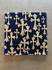 Multi Cross Rug Hand-Tufted 100% Acrylic 36x36" Traditional Crafted Vibrant Color Comfort Longevity