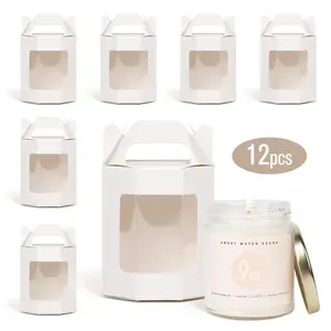12-Pack Small Octagonal Transparent Display Boxes, / Options, Foldable Holiday Birthday Party Packaging, Retail Packaging