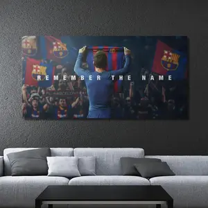 Lionel Messi Canvas Wall Art FC Barcelona Poster Motivational Football Print Gift for Soccer Fans Sports Room Home Decoration LIMITED TIME