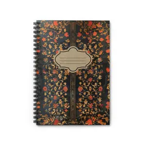 Dark Academia School Supplies- Composition Notebook Dark Rosy Floral Aesthetic- Spiral Notebook- Ruled Lined, Aesthetic School Supplies- Moody Vibe Witchy Gothic Romantic