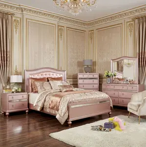 Ariston Platform Bed with Tufted Headboard & Mirror Trim By FOA