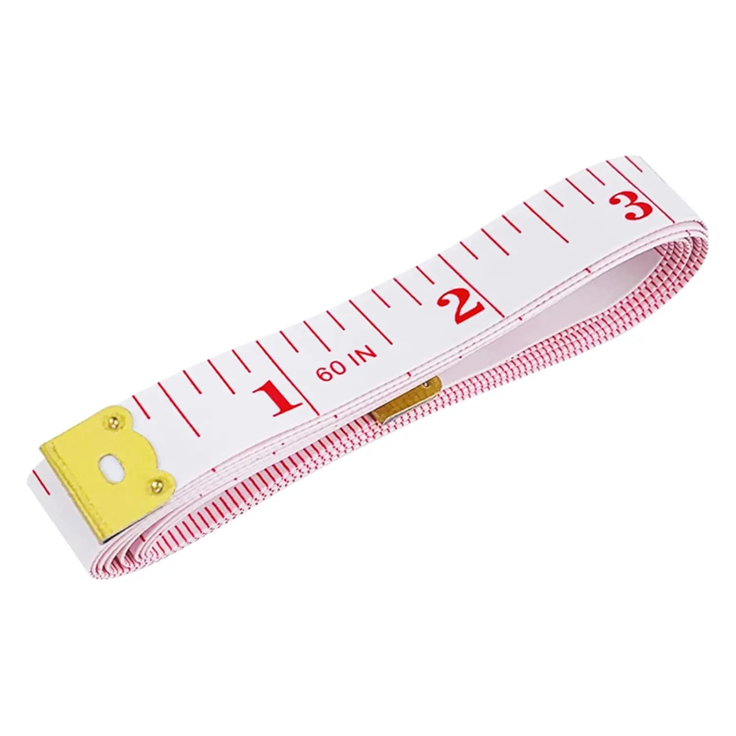 Tape Measure Double Scale  Sewing Soft Flexible Tailor Craft Vinyl Ruler for    Measurement, Has Centimetre Scale on Reverse Side 60-inch(Red on White)