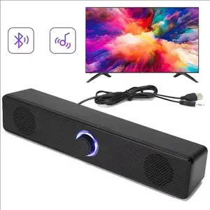 PC Soundbar Wired and  Bluetooth Speaker USB Powered Soundbar for TV Pc Laptop Gaming Home Theater Surround Audio System Stereo RGB Desktop