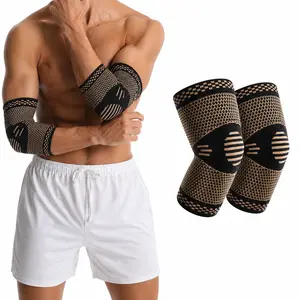 HOXEZU Copper Elbow Compression Sleeves - 2 Pair Elbow Support for Tennis Elbow, Golfer, Weight Lifting, Fitness - Suitable for Men and Women,Suitable for golf, tennis, basketball, running, and everyday use.