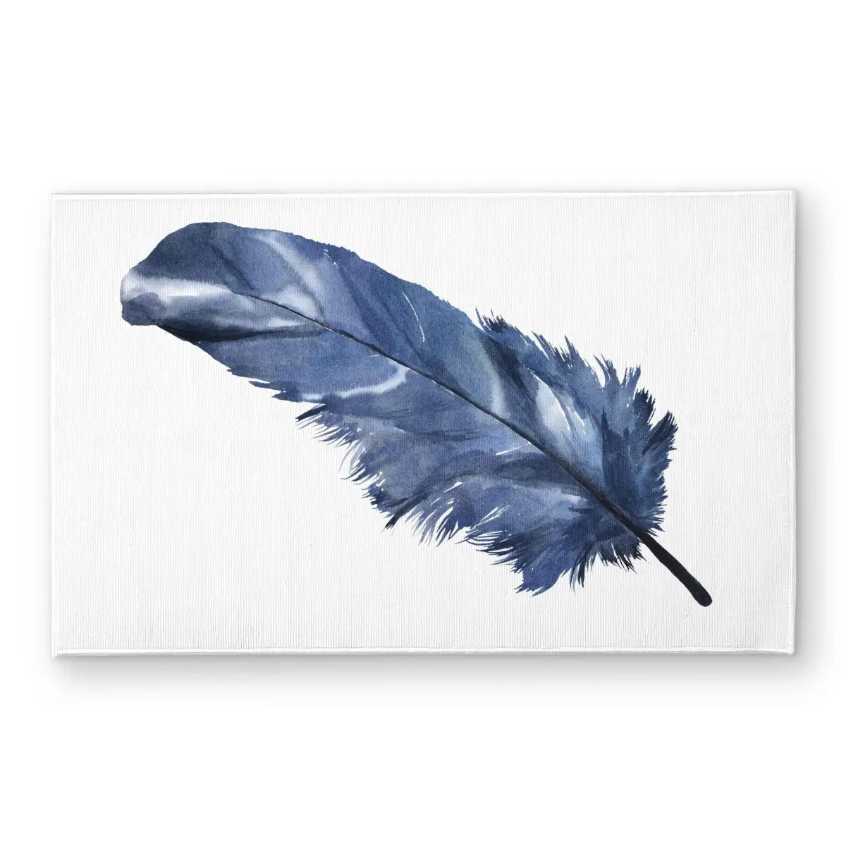 Begin Home Decor CODM2134R6C0JQ 21 x 34 in. Blue Feather - Scandinavian Indoor & Outdoor Door Mat - Home