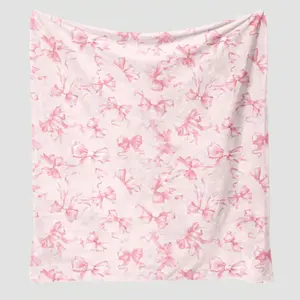 Bowknot Pattern Blanket, 1 Count Soft Warm Throw Blanket, Air-conditioned Room Blanket, Warm Nap Blanket for Home Office Travel