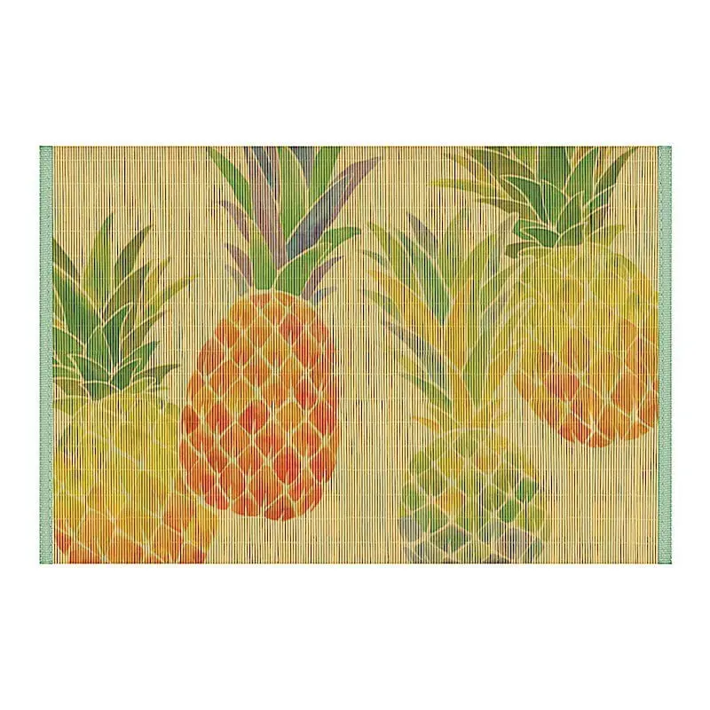 Bamboo Placemat , Watercolor Pineapple