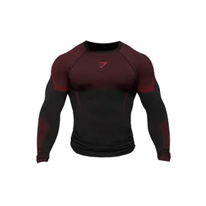 Gymshark Onyx 5.0 Seamless Long Sleeve T-shirt Black/Carmine Red (men) by StockX