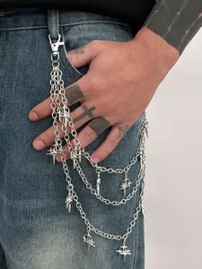 Unisex Fashion Multi-Layer Chain Star Fringe Pants Chain, Casual Hip-Hop Style, Daily Wear Accessory, Perfect for Everyday Use