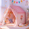 Large Space Princess Castle Tent with Cute Circular Window Interactive Indoor Amusement Park Outdoor Fun Game Tent with Skylight Perfect Gift for Children Kids Playhouse tent for kids