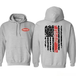 Peterbilt Red Stripe USA Flag Hoodie, Sweatshirt, T-Shirt, Cracked American Flag Design with Logo Banner, Trucker Graphic Tee, Diesel Driver Patriotic Gift
