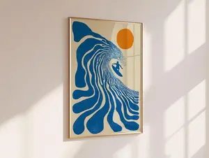 [SALE UP TO 50% + FREE SHIP] Retro Surf Poster  Surfer Wall Art  Vintage Coastal Decor  Boho Print posterrrr