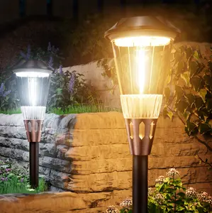 Summervibes,Ambient Garden Lights, easiestgardenmakeover,Elegant Solar Pathway Lights Outdoor, Warm & Cool Lighting, Super Bright, IP65 Waterproof, Auto On/Off Garden Lights for Yard, Driveway, Pathway, Patio