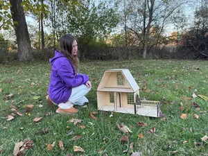 Room Box with French Arched Doors and Terrace | Modular Dollhouse 1:6 & 1\12