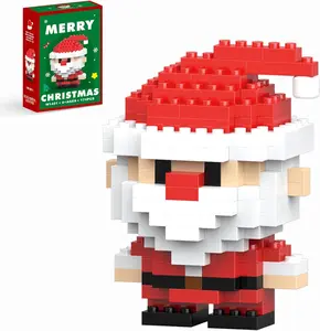Christmas Santa Building Blocks Set Compatible with Lego Advent Calendar 2024 Stacking New Toys Holiday Present Box New Year Xmas Gifts