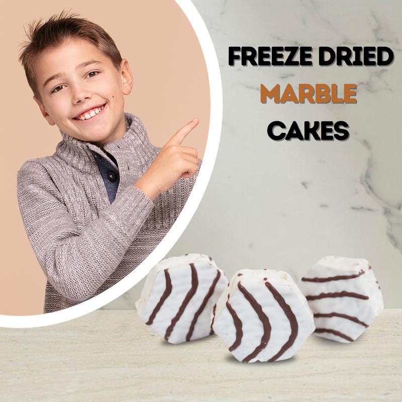 Homestead Treats SNOWMAN Cakes Freeze Dried Candy Cakes - Light, Crunchy Moist Center - Vanilla Chocolate Flavors - Perfect for Snacking - Resealable Container, Freeze-Dried Cake Snack Candie