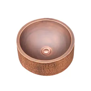 Akicon Custom Handmade Copper Bathroom Sink Handcrafted Vessel Sink