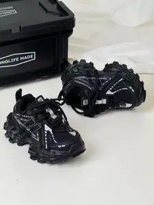 2026 New Trendy Girl Dad Shoes, Breathable Mesh Velcro Closure, Dual Laces Design, Thick Anti-Slip Soft Sole, Casual Sport Sneakers, Nonslip Trainers, Thick Soled Trainers