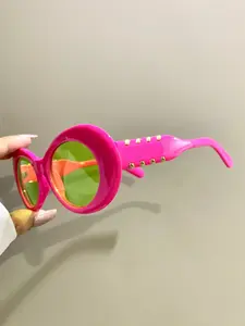 Retro Thick Frame Oval Glasses, Fashionable and Trendy Novelty Decorative Eyewear for Men and Women, Trendy Beach Eyewear