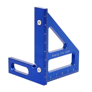 Imperial 3D Multi-Angle Measuring Ruler,45/90  Aluminum Alloy Woodworking Square Protractor, Miter Triangle Ruler High Precision Layout Measuring Tool for Engineer Carpenter,003B