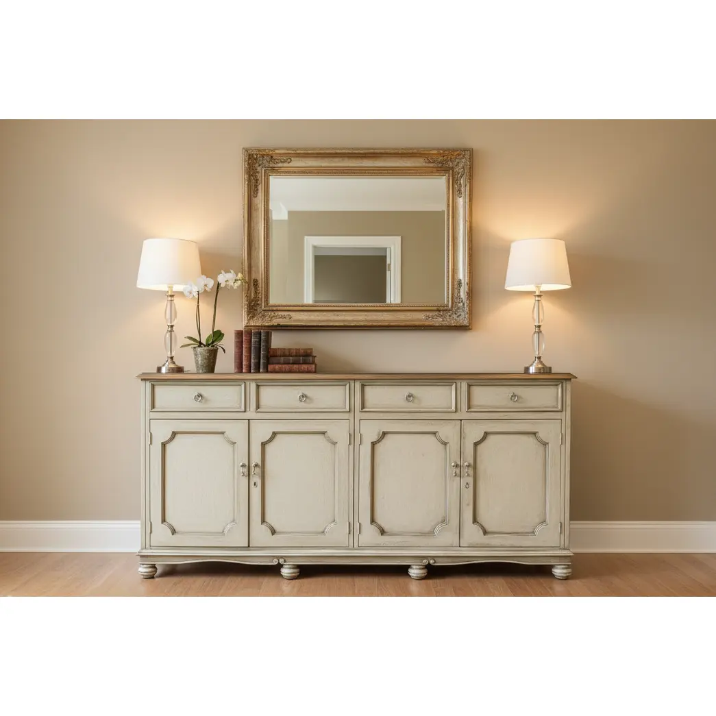 Hand Painted French Console