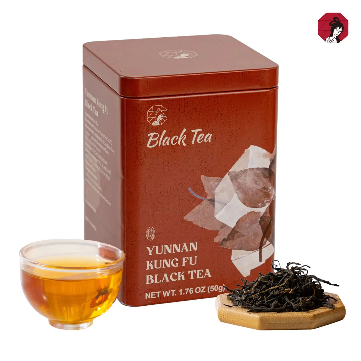 ChaYanYueSe  Yunnan Kung Fu Black Tea Loose Leaf, Authentic Smooth & Rich Ancient Chinese Tea, Premium Loose Leaf Black Tea for Morning Energy, Fast Hot Brew or 8-Min Cold Brew, 1.76 oz (50g) Tin