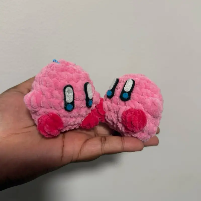 Crochet Pink Blob Keychain