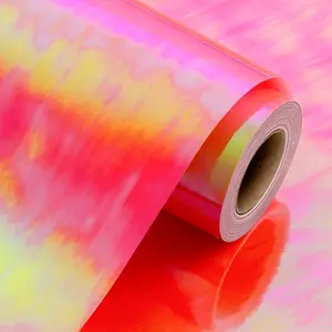 Holographic Wrapping Paper Roll - 17Inch x 33Feet - Elegant Metallic Iridescent Red Shimmering Hologram Foil Textures Christmas  Wrap Paper for Birthday, Parties, Birthday, Wedding