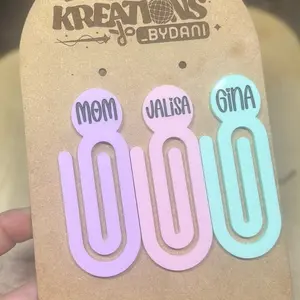 Personalized paperclip bookmark, acrylic  bookmark