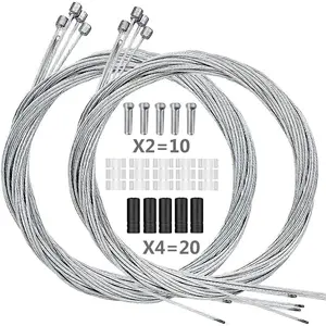 10PCS Premium Bicycle Shift Cable Kit - Professional Wire Set for Mountain, Road Bicycles, Includes 5 O-Rings, 10 End Ferrules, 20 End Caps