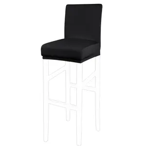 PiccoCasa 1pcs Stretch Bar Stool Covers, Pub Counter Height Side Chair Covers with Elastic Band 14" x 14" x 12" Black
